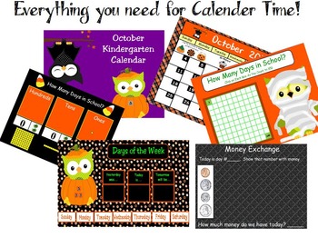 Preview of October 1st Grade Calendar for ActivBoard