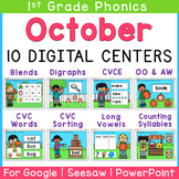 October First Grade DIGITAL Phonics Centers Fall | Google 