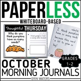October 1st Grade Morning Work | Halloween Writing Prompts