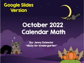 Preview of October 2022 Calendar Math for GOOGLE SLIDES