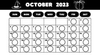 Preview of October 2023 Monthly Tracker (Made by: Turn the Page Journaling)