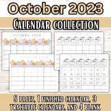 October 2023 Printable Traceable Calendar for Kids, Homesc