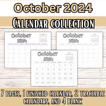 Preview of October 2024 Calendar Collection: Summer Planning for Homeschoolers for Kids