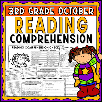 Preview of October  - 3rd grade Reading Passages with Comprehension Questions
