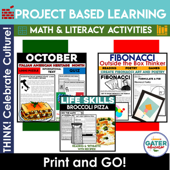 Preview of October Activities | Fibonacci STEAM Activity & Italian American Heritage Month