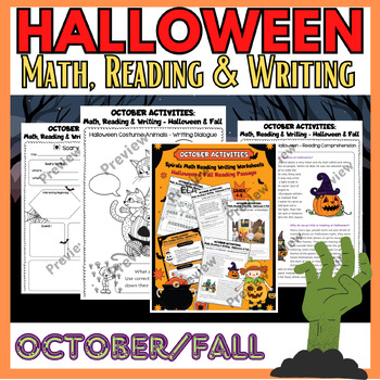 Preview of October Activities: Math, Reading & Writing - Halloween & Fall