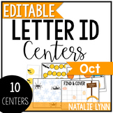 October Alphabet Centers: Editable Letter ID Centers