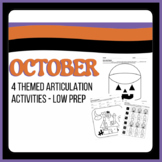 October Articulation Activities - 4 Low Prep Activities fo