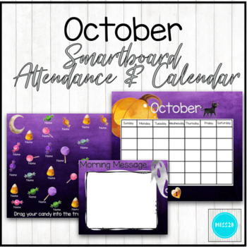 Preview of October Attendance & Calendar for the SmartBoard