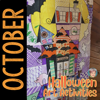 Preview of October BUNDLE | 4 Art-infused Halloween Activities for your Classroom!