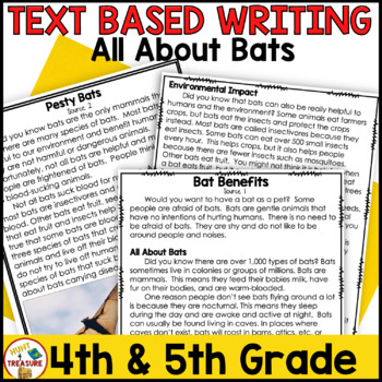 Preview of October Bats Passages and Prompts | B.E.S.T Text Based Writing and FAST Reading