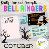 October Bell Ringers/Warm Up |Daily Writing Prompts| Agend