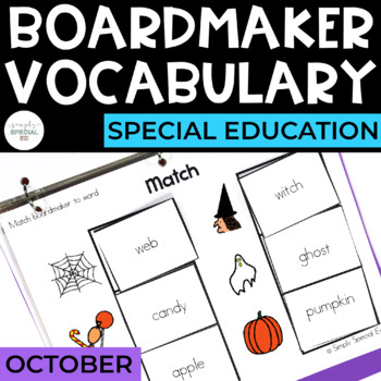 Preview of October Vocabulary Unit- Boardmaker