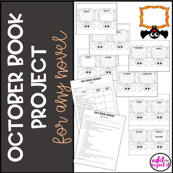 Preview of October Book Report for ANY Novel!