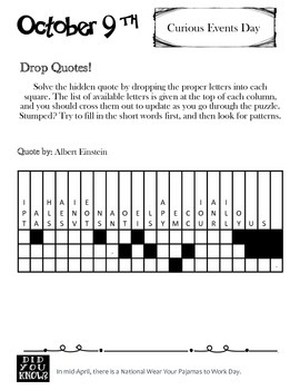 october brain teasers and critical thinking challenges enrichment folder