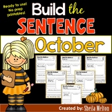 October Build the Sentence Interactive Word Work Activitie
