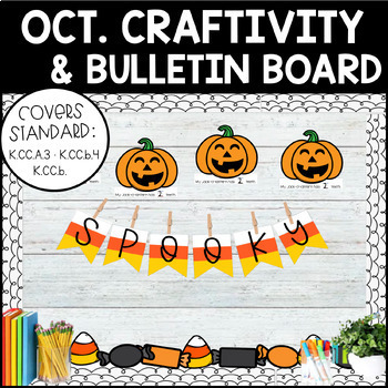 Preview of October Bulletin Board & Craftivity Halloween Jack-o-Lantern Counting 0-5