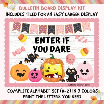 October Bulletin Board Kit, Fall Boho Pink Class Decor, Halloween ...