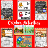 Fall Activities ELA and Math Bundle for Halloween Activities