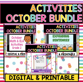 Preview of Math Writing and Language October Bundle 8 Products