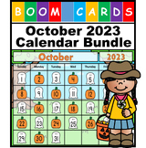 October Calendar Bundle 2023 Kindergarten Boom Cards with Audio