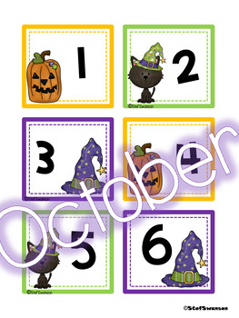 Preview of Calendar Cards- October  {ABC Pattern}