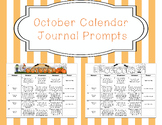 October Calendar Editable Journal Prompts