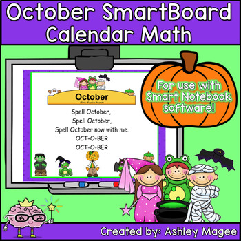 Preview of October Calendar Math/Morning Meeting for SMARTBoard