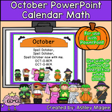 October Calendar Math - in PowerPoint - use with or withou