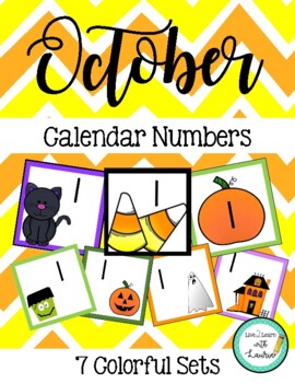 Preview of October Calendar Numbers (2.5 INCH) Halloween