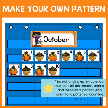 October Calendar Numbers, Fall Pocket Chart Calendar Cards 2023