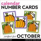 October Calendar Numbers - Pumpkin Theme Number Cards for 