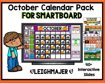 Preview of 2023 October Calendar and Math Pack for Smartboard