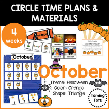 Preview of October Circle Time | Halloween Theme | Bat | Spider | Jack O' Lantern| Costume|