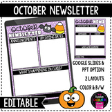 October Classroom Newsletter Template - EDITABLE - Printab