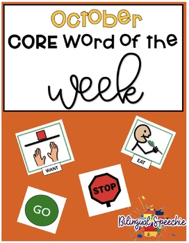 Preview of October Core Word of the Week (Spanish & English)