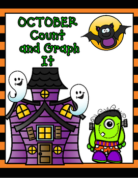 Preview of October Count and Graph:  Halloween Fun Graphing for Kindergarten