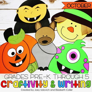 Preview of October Craftivity With Writing - 5 PRINT AND GO CRAFTS!