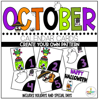October Create Your Own Pattern Calendar Cards | TPT