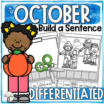 Preview of October Cut and Paste DIFFERENTIATED Sentences ( Build a Sentence )