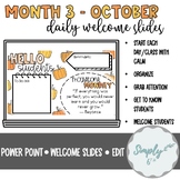 October Daily Classroom Slides | Agenda | Organization | M