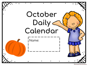 Preview of October Daily Math calendar