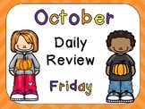 October Daily Review PowerPoints for Kindergarten~Great fo