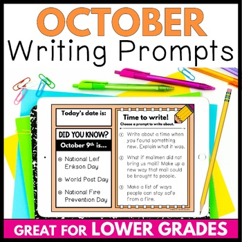 Preview of October 1st & 2nd Grade Daily Writing Prompts, Sentence & Paragraph Writing