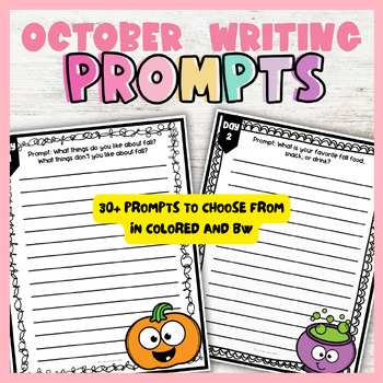 Preview of October Daily Writing Prompts Paragraph Writing