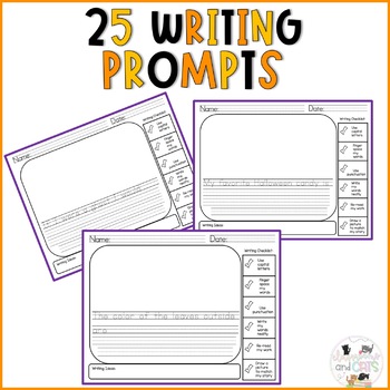 October Daily Writing Prompts for Kindergarten and First Grade | TPT