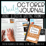 October Daily Writing Warm Up Bell Ringer Journal Prompt P