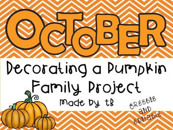 Preview of October Decorating a Pumpkin Family Project