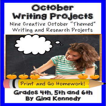 Preview of October Writing Projects for Upper Elementary Students