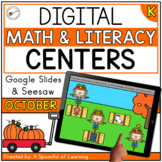 October Digital Centers for Kindergarten - Math & Literacy